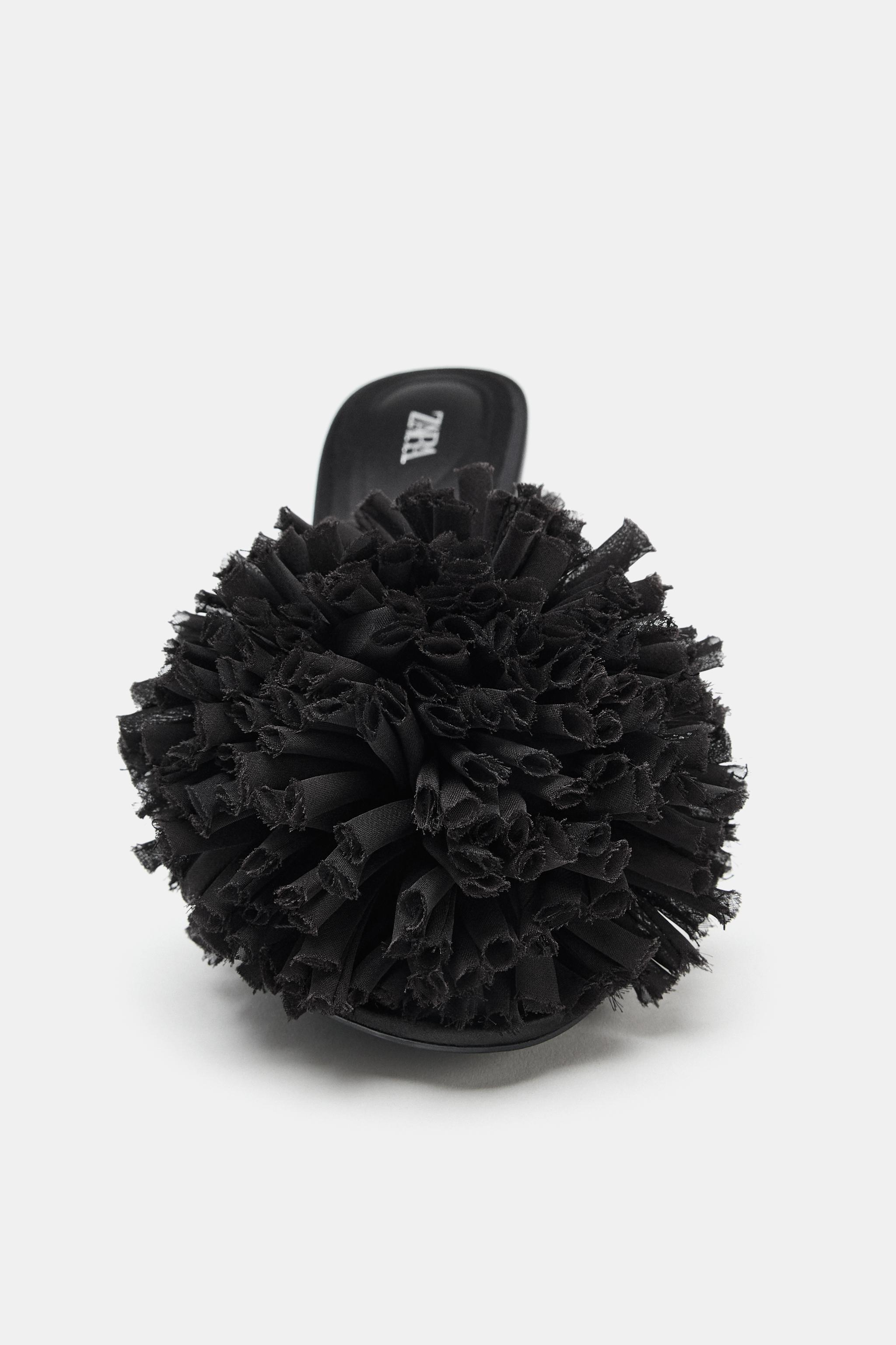 MAXI POMPOM SLINGBACK SANDALS